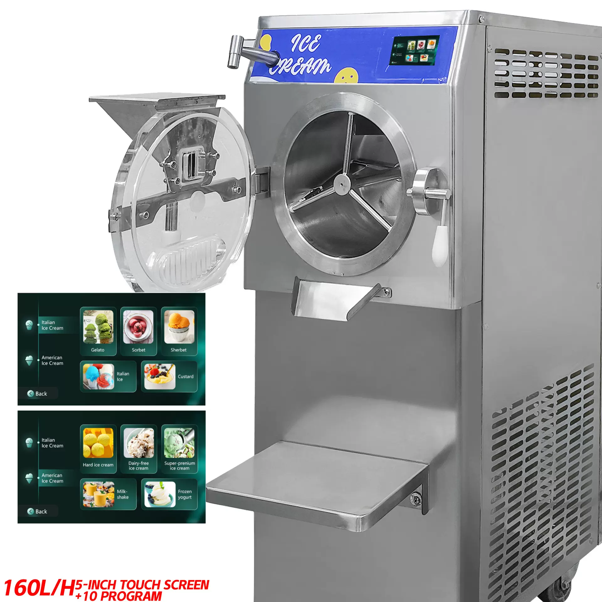 27L硬冰淇淋机高配置水龙头易清洗 4个万向轮灵活移动 商用设备