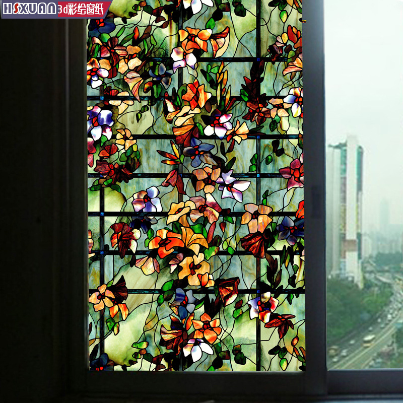 贴纸静电遮光自粘纸磨砂玻璃彩色贴膜美窗户S玻璃贴纸卫生间窗纸R