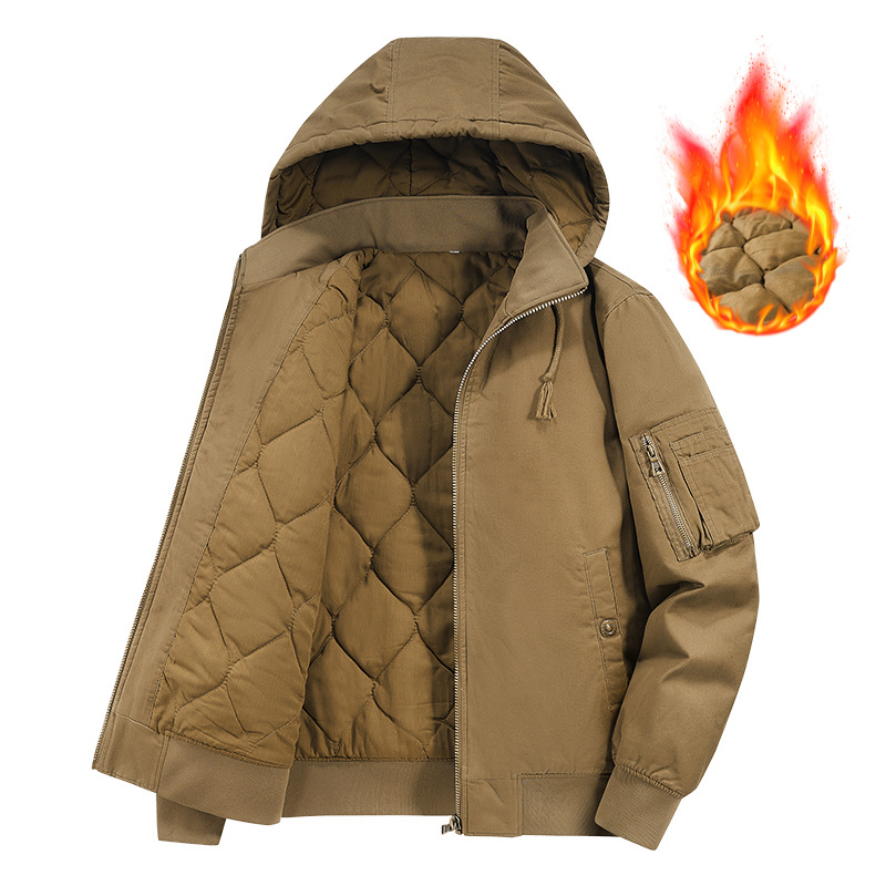 Men's Winter Multi-pocket Jacket Men, Cotton-padded Men, Casual American Vintage Tooling Jacket_voghion.com