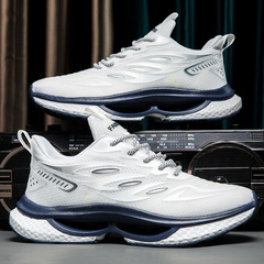 Putian Men's Shock Absorbing Sports Shoes Spring and Autumn Popcorn Soft Sole Summer Breathable Mesh Casual Thick Sole Running Shoes