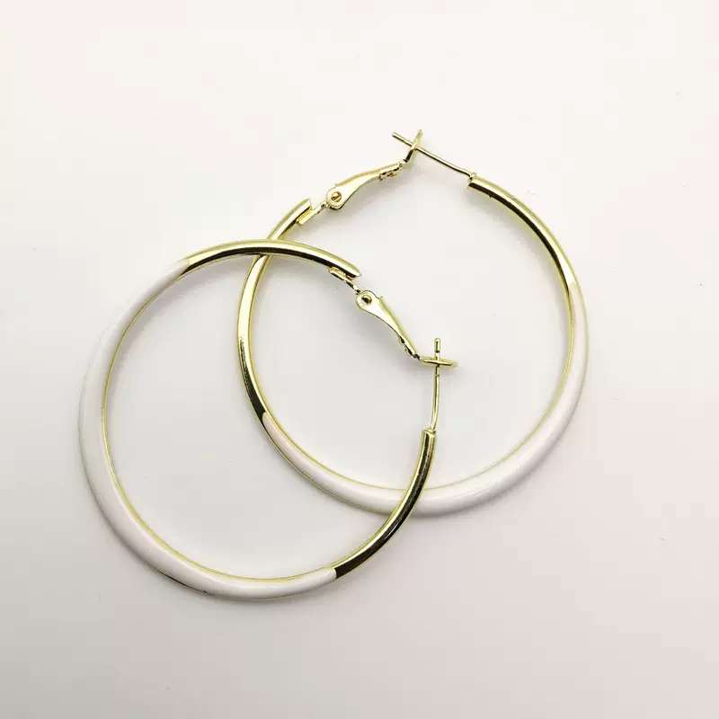 Fashionable white earrings, European style, internet celebrity