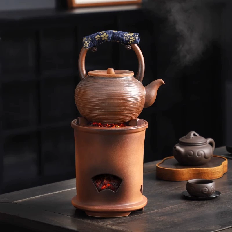 Travel tea set, ceramic teapot, light luxury style