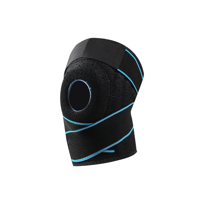 Lace-up rodillera de silicona amortiguador transpirable deportes rodillera de baloncesto al aire libre corriendo menisco equipo de protección al por mayor