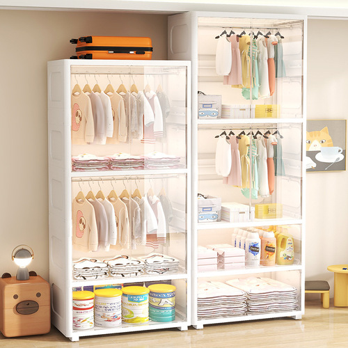 Thickened children's wardrobe storage cabinet simple baby baby small wardrobe plastic home use bedroom clothing storage cabinet