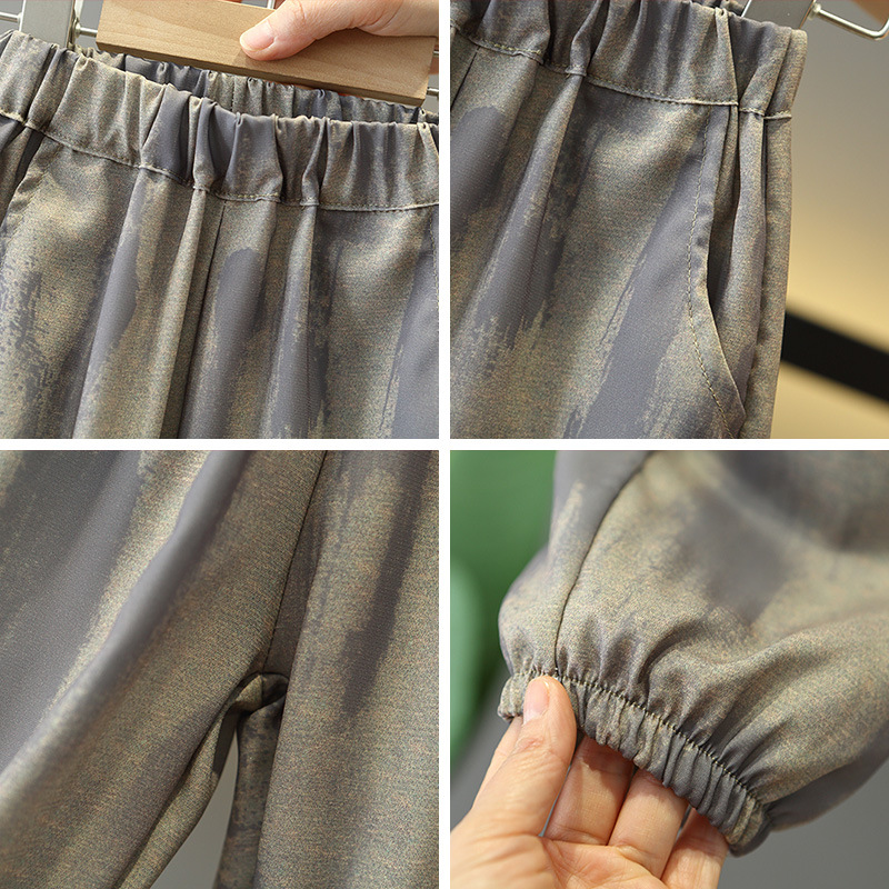 7276 Traje de verano para niños 2025 Nuevo estilo fresco y atractivo Ropa de verano para bebés de dos piezas de manga corta con teñido anudado para niños