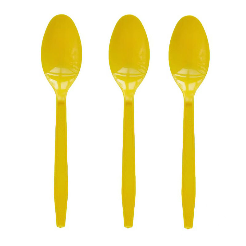 25 piezas transfronterizas Amazon PS desechable de plástico cuchillo, tenedor y cuchara vajilla de tres piezas conjunto de banquete de la torta del partido