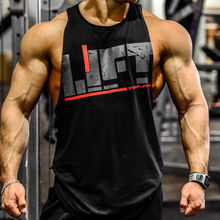 ebay印花健身背心男棉工字背心欧美码宽松厂家直销