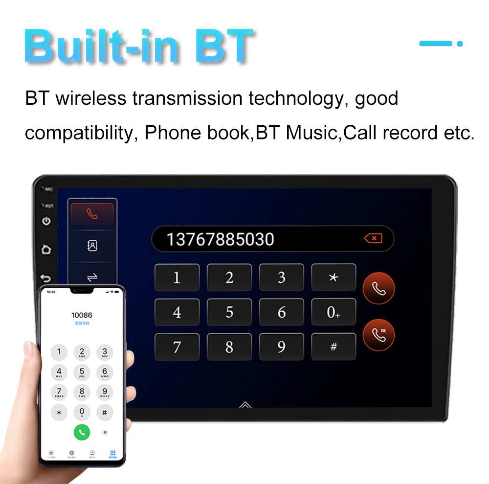 10inch Car Navigation Supports Carplay Built-In Wifi Supports Ahd Input Android Universal Car Display