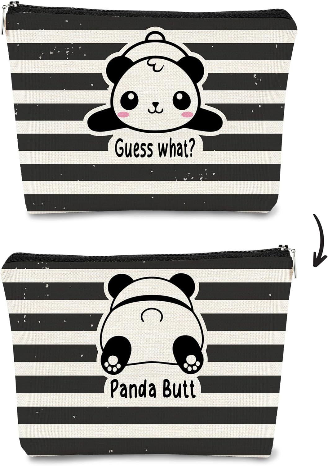 Transfronterizos Amazon brote lindo panda impresión doble cara bolsa de maquillaje bolsa de almacenamiento bolsa de cambio de lino impermeable