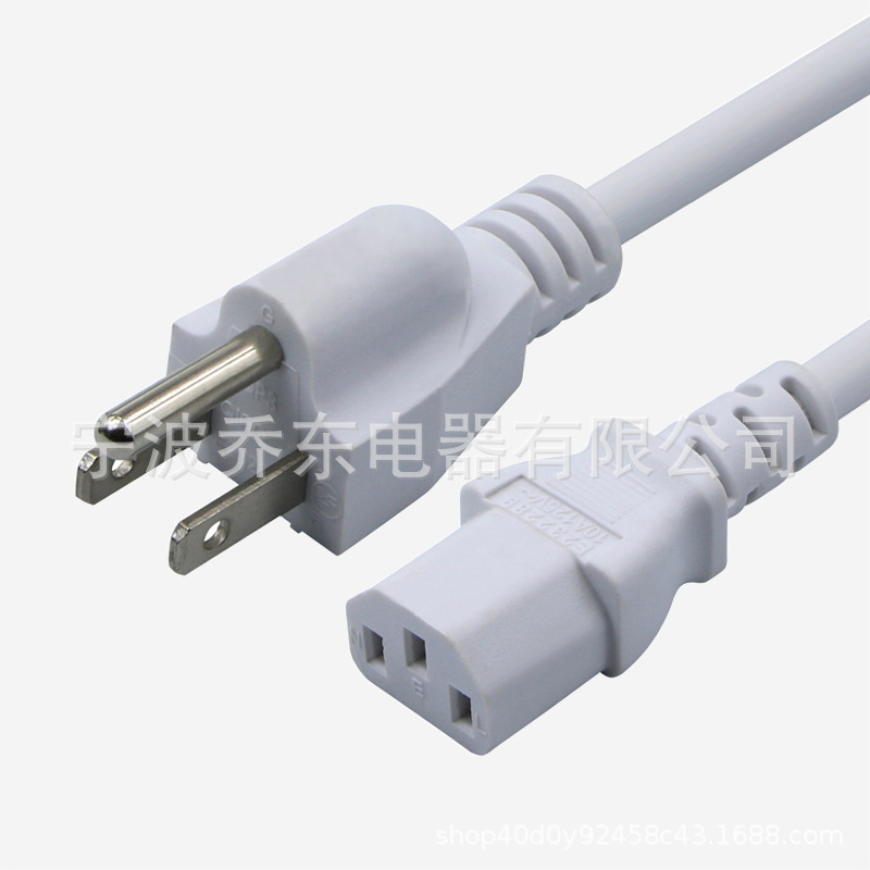 厂家供应 美规三插C13品字尾电源线美标三芯插头线AC电源连接配线