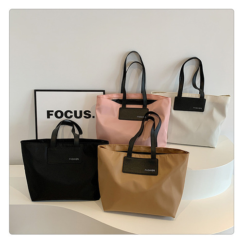 Nylon Large Shoulder Bag for Women - 2024 Summer New Retro Style, Large Capacity, Lightweight, Casual and Commute Tote Bag