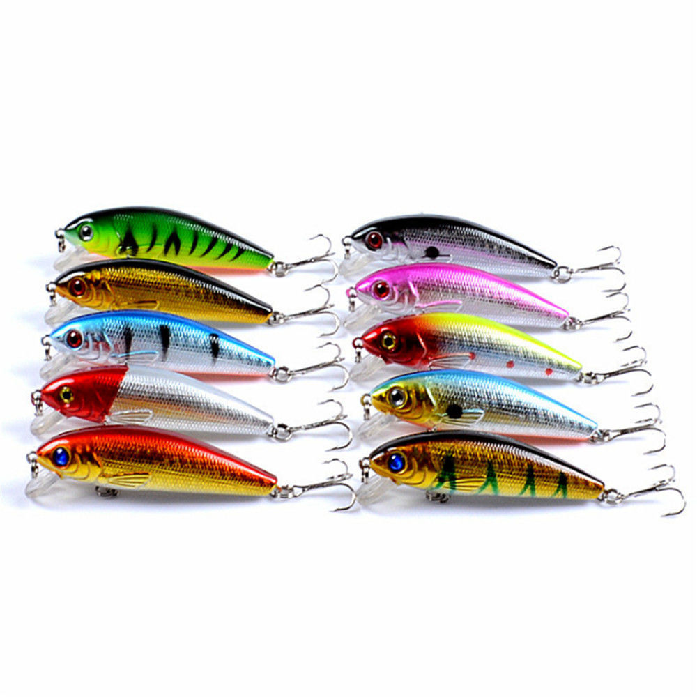 Sinking Minnow Lures Shallow Diving Minnow Baits Bass Trout Fresh Water Fishing Lure