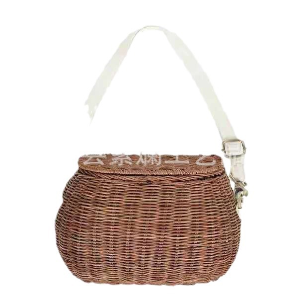 INS nuevo versátil pequeña cesta bolsa casual tejida a mano ratán sauce bolsa tejida bolsa de paja bolsa de crossbody
