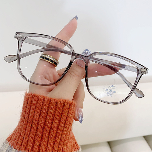 The same TR90 anti-blue light glasses for big faces, slimming glasses without makeup, Internet celebrity square PC myopia glasses