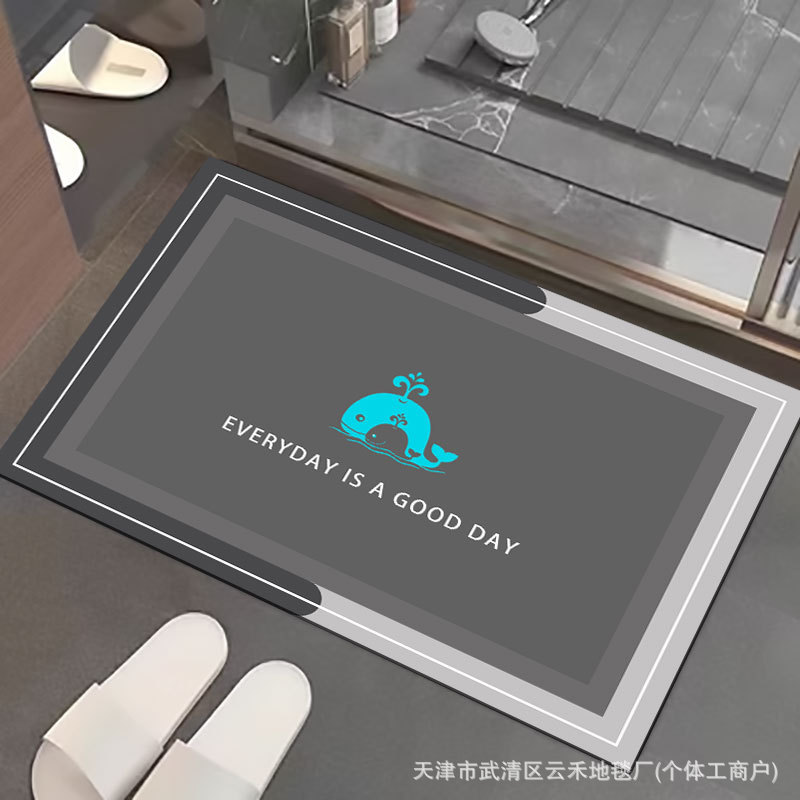 Transfronterizo simple almohadilla de suelo de baño de barro de diatomeas resistente al deslizamiento absorción de agua almohadilla de inodoro puerta de inodoro almohadilla de pie antisucia