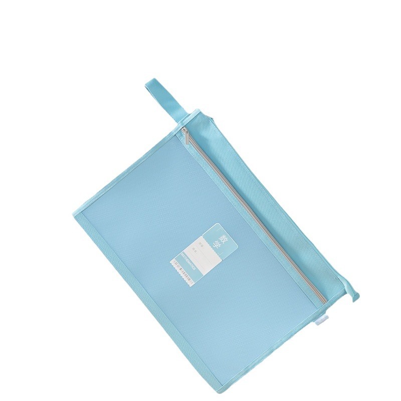 Deli BA152 de doble capa de malla engrosada bolsa de cremallera A4 estudiante de papel de prueba de malla de organización bolsa de almacenamiento