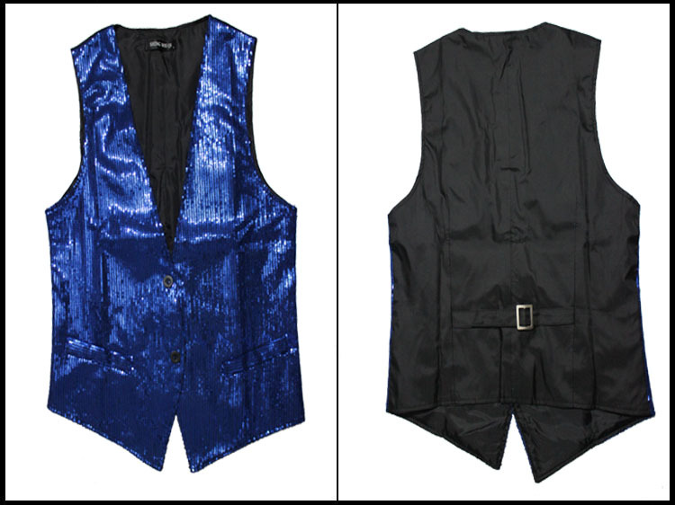 El comercio exterior de Fábrica Directa anfitrión coro de rendimiento de la reunión anual de rendimiento en el escenario mejor hombre fotografía Delgado Chaleco de lentejuelas