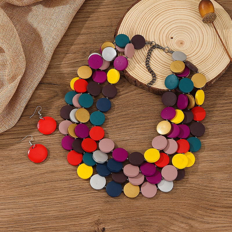 Exaggerated Multi-layer Necklace And Earring Set For Women_voghion.com