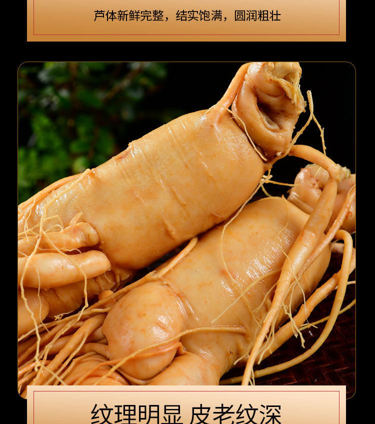 Fresh Changbai Mountain Ginseng Ren Shen Whole Root for Wine Infusion and Soup Making Gift Box specifications