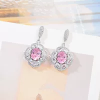 Модные серьги, серебряная игла, разноцветный цирконий, стиль легкой роскоши, усыпанные бриллиантами, серебро 925 образец, опт