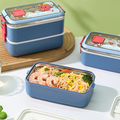 ステンレス鋼ランチボックス断熱ボックス蓋付き子供用ランチボックス食品グレードボックスポータブル漫画多層ランチボックス