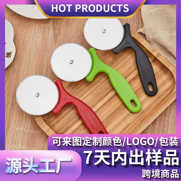 Wholesale Stainless Steel Pizza Knife, Plastic Handle Pie Knife, Cutting Knife, Baking Tool, Pancake Knife