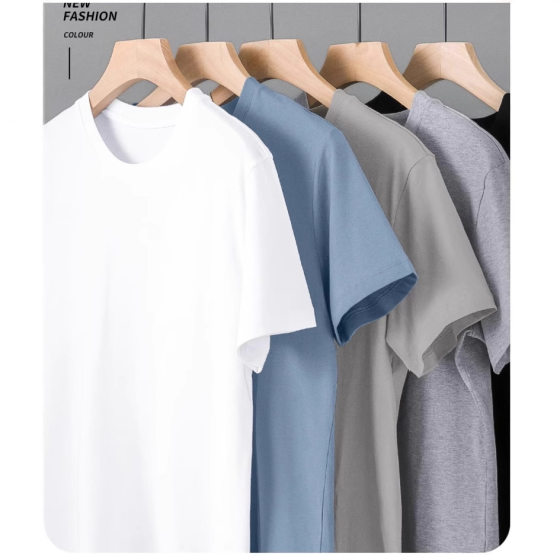 Wholesale 230g cotton Macaron short sleeve T-shirt solid color loose round neck half sleeve bottoming shirt T-shirt