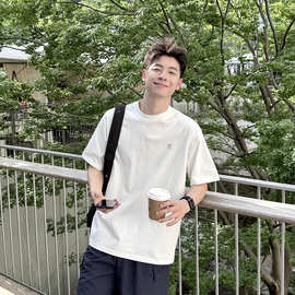 2026索罗娜白色小logo短袖T恤男生2025新款夏季百搭宽松休闲上衣