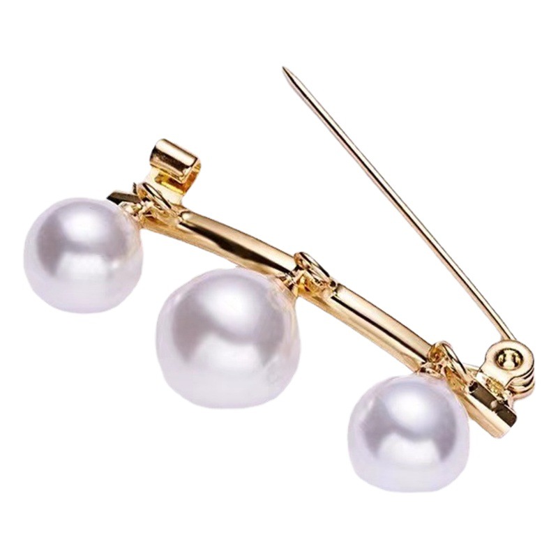 Broche de perlas anti-exposición transfronteriza brillante perla pin bufanda de seda hebilla pin broche fijo cintura adelgazante artefacto