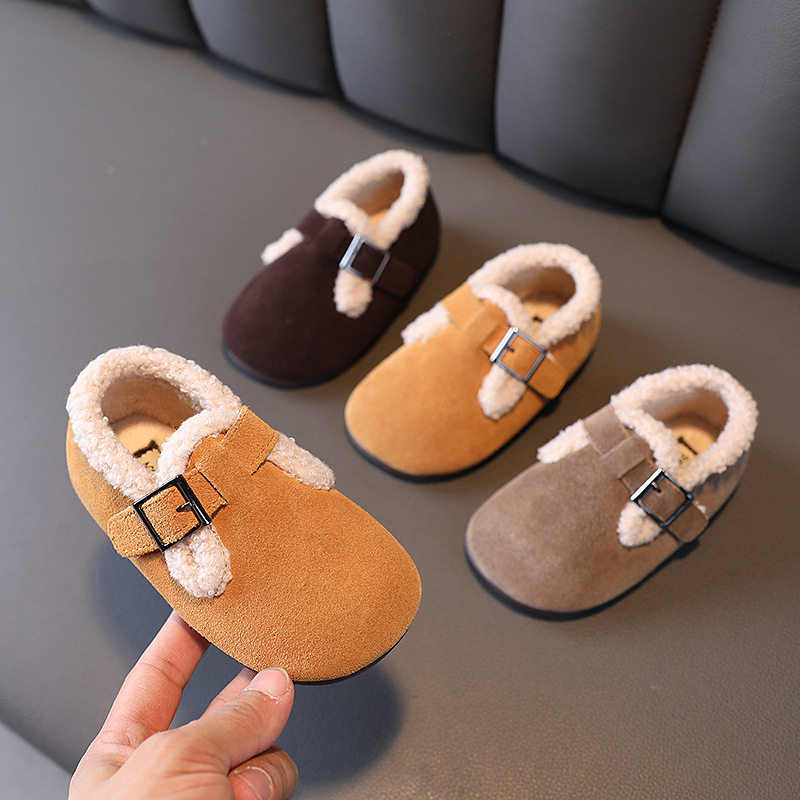 Barns bomullsskor plyschisolering vinterpäls och bönor tjejer med prinsessskor,_voghion.com