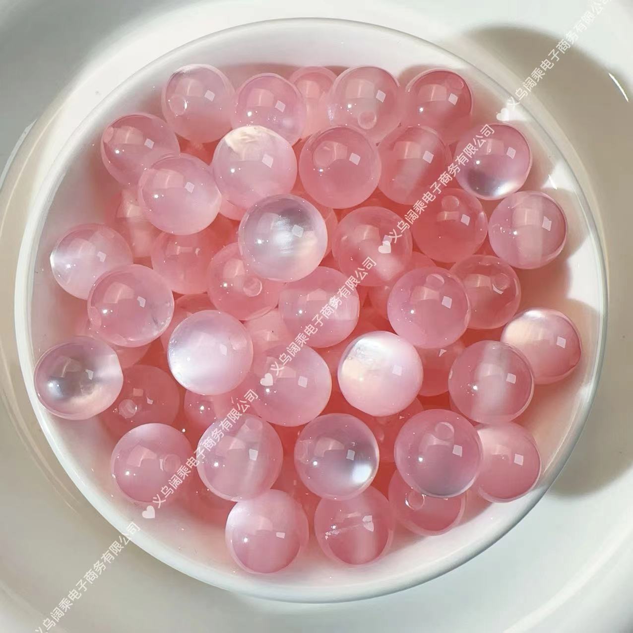 3#Resin cat eye beads light pink