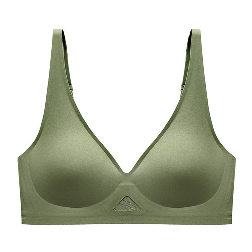 Liquid soft support seamless underwear without rims push-up bra mesh deep V hollow breathable breasted bra for girls