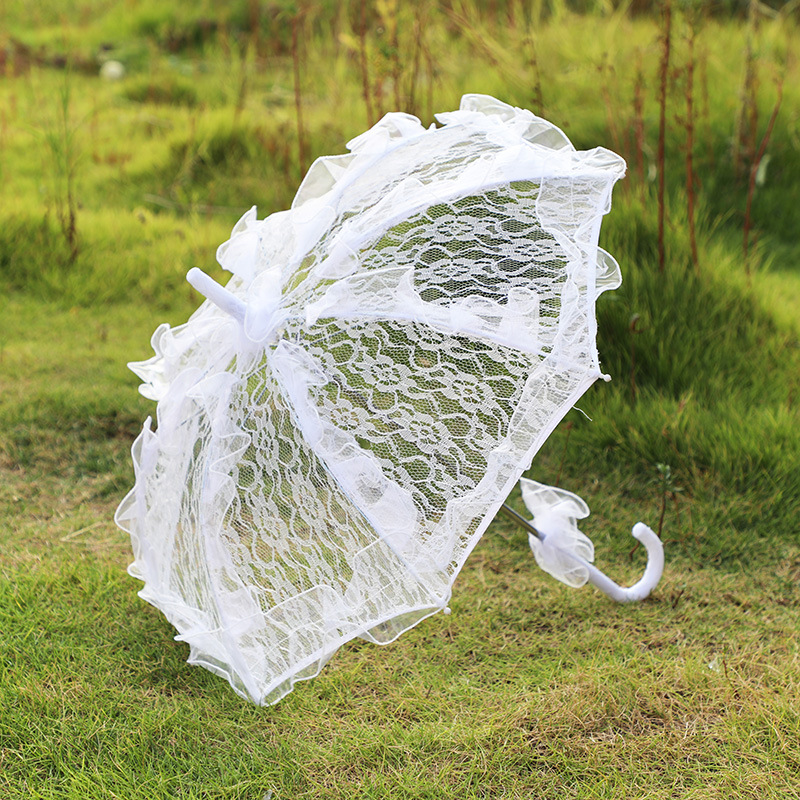 Actuación de baile Accesorios de boda Paraguas de encaje Paraguas de boda de estilo europeo Paraguas de boda de novia Paraguas de decoración de boda al aire libre Paraguas artesanal