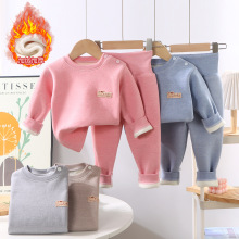 婴幼儿加绒保暖套装男女宝宝加厚高腰款秋衣秋裤儿童秋冬保暖内衣