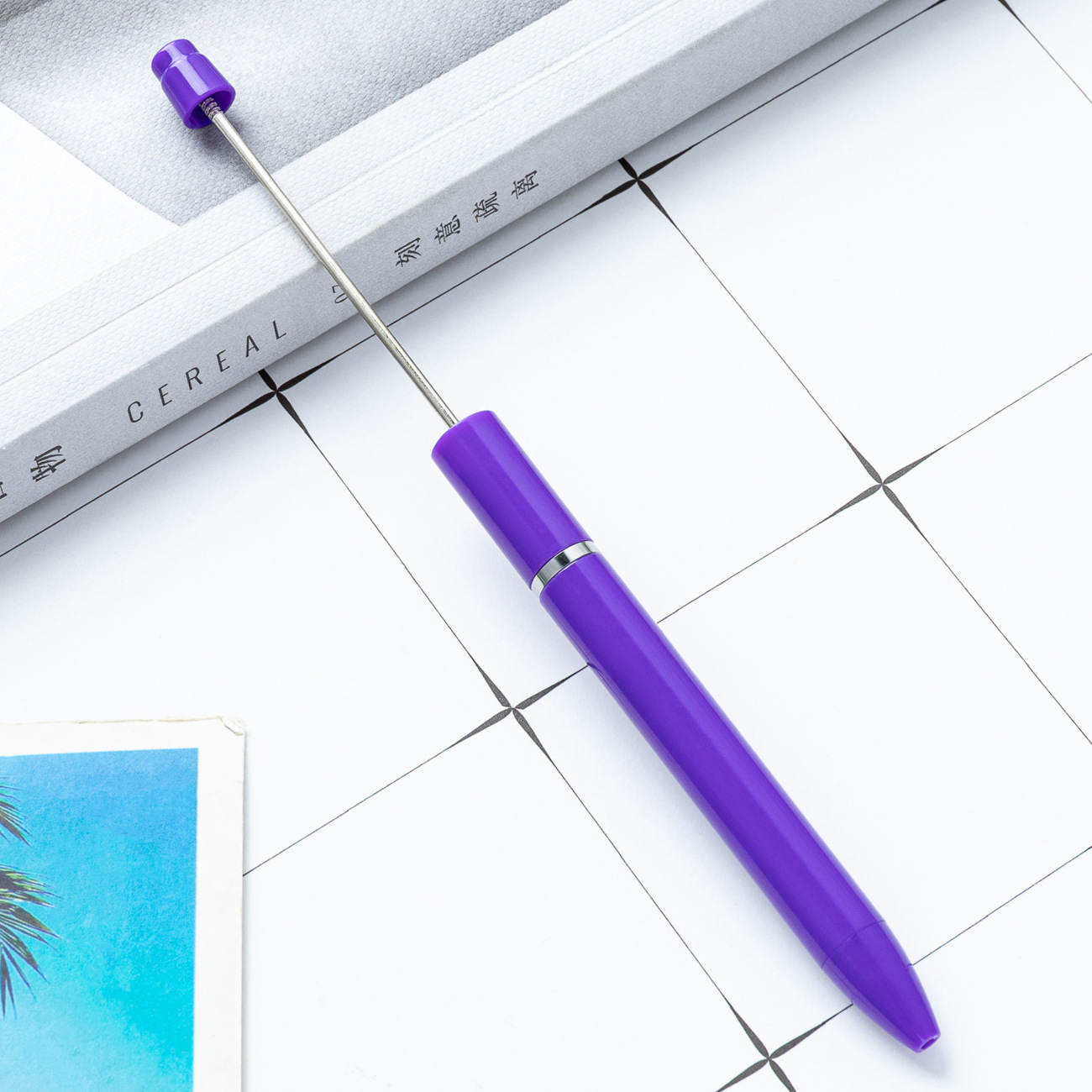 Inventario al por mayor bolígrafo de plástico largo diy bolígrafo de bolas hecha a mano se puede imprimir publicidad personalizada bolígrafo de regalo