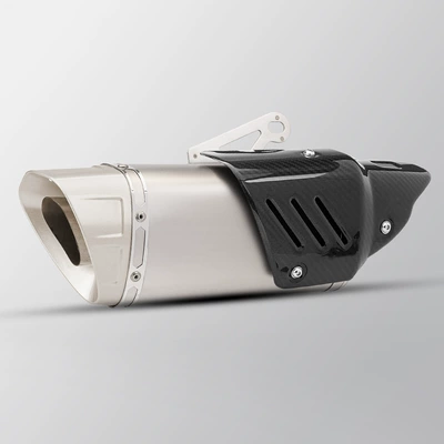 Motorcycle universal tail exhaust Exhaust pipe - full-titanium-color-true-carbon-cover