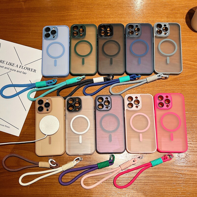 Suitable for Apple 17Promax Magnetic Lens Protective Film with Lanyard Iphone16Pm All-Inclusive Anti-Fall Mobile Phone Case