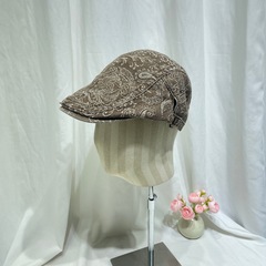 韩版时尚复古腰果花前进帽女春秋显脸小休闲百搭画家贝雷帽报童帽