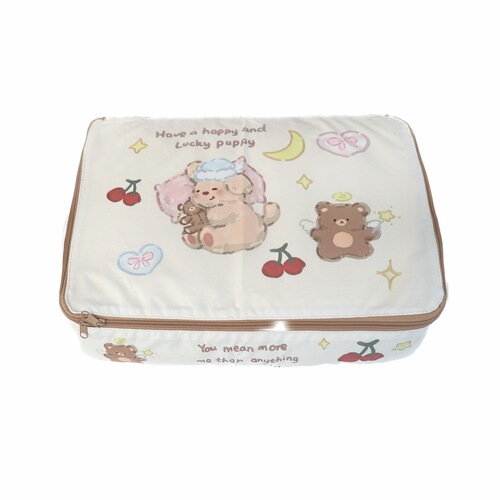 Cartoon Bear Storage Bag 2025 New Travel Clothing Packaging Bag Four-Piece Set Luggage Clothing Packaging Bag