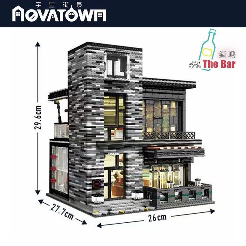 Yu Xing modelo Wang16042 ciudad calle de la serie creativa bar adulto de alta dificultad ensamblaje juguetes regalos de ladrillos