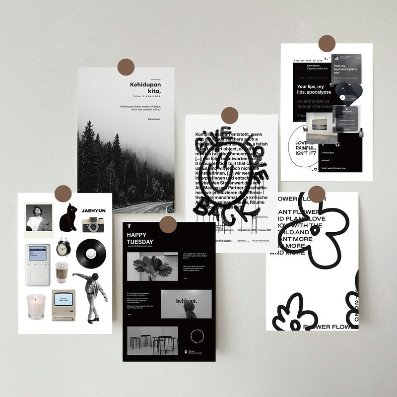 10 Black and White Story Postcards ins English Landscape Art Advanced Atmosphere Desktop Wall Decoration Card