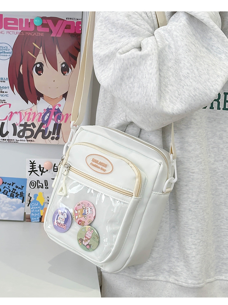 New transparent pain bag, ins small bag, crossbody bag, girl's small crossbody bag, trendy student backpack, comic exhibition transparent mobile phone bag undefined