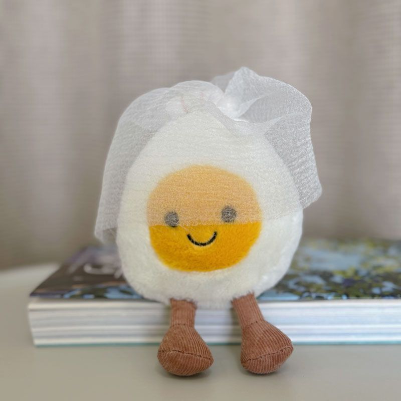元英jellycatかわいい卒業水煮卵ウサギ卵ぬいぐるみ趣味目玉焼き人形子供結び|undefined
