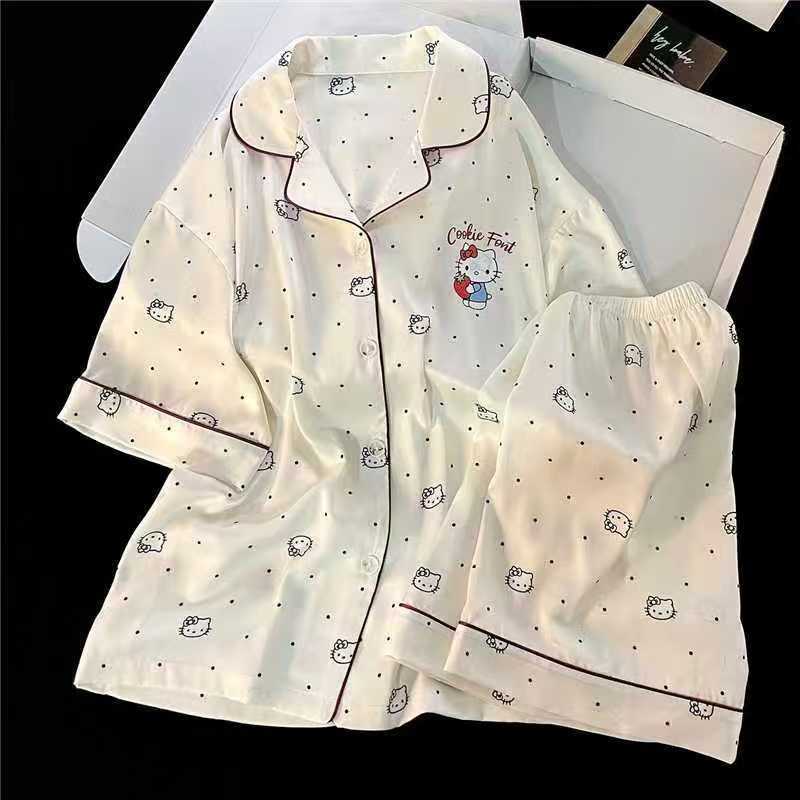 Ice silk polka dot KT cat [double short]