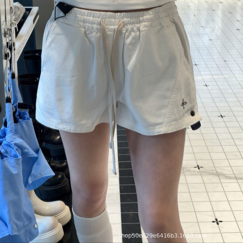 Smfk Cross-Shaped Logo Workwear Sports Shorts with Drawstring Casual Pants Smfk Cross-Shaped Logo Workwear Sports Shorts with Drawstring Casual Pants