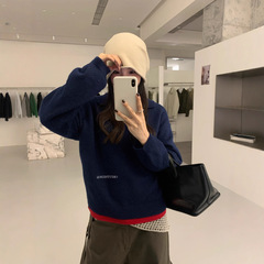 MZI STUDIO-韩系简约风慵懒感百搭显瘦翻领套头长袖保暖毛衣25688
