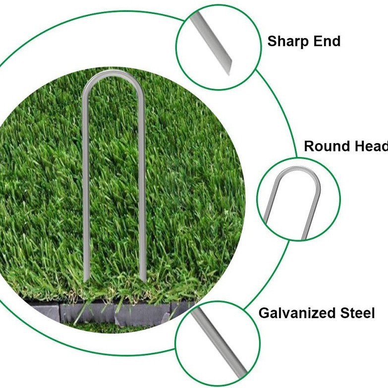 FUENTE fabricante de uñas de tierra en forma de U paño anti-hierba clavo de tierra en forma de U uñas de tela de tierra en forma de U jardinería uñas de tierra paño de escarda clavo de tierra
