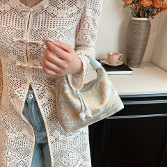 Texture new Chinese style hand-held bag, new Chinese style cross-body bag, women's high-end, versatile ladies handbag, wrist bag