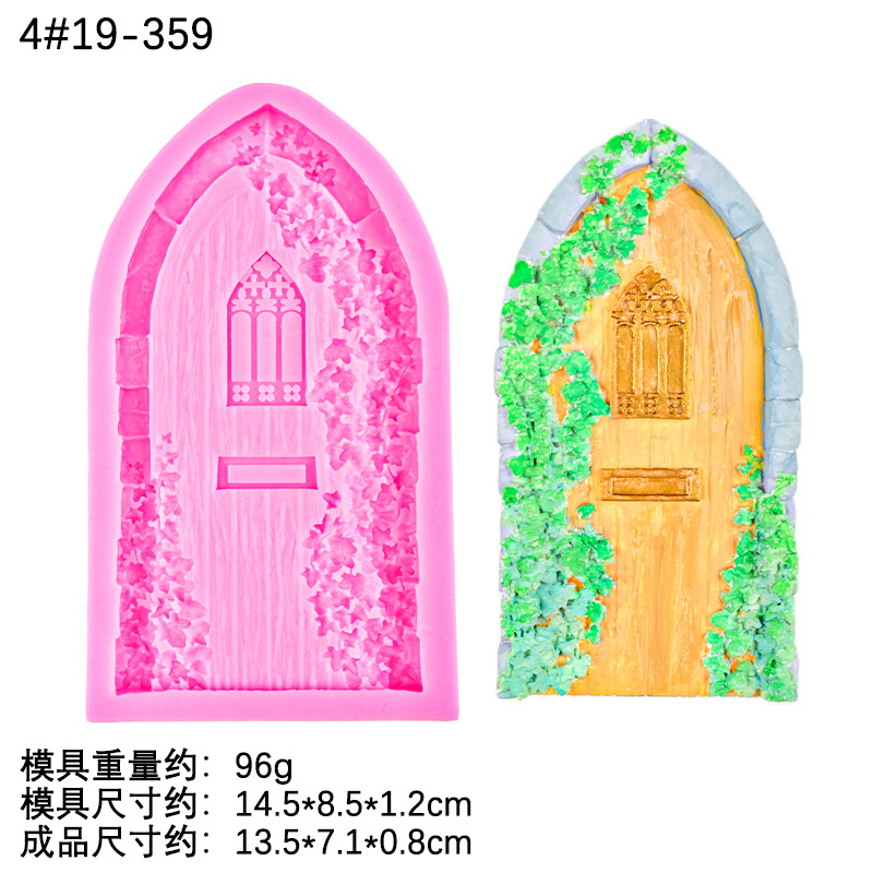Retro exquisito molde de chocolate decorativo de puerta de flores molde de silicona decorativo de pastel de decoración de chocolate de fondant