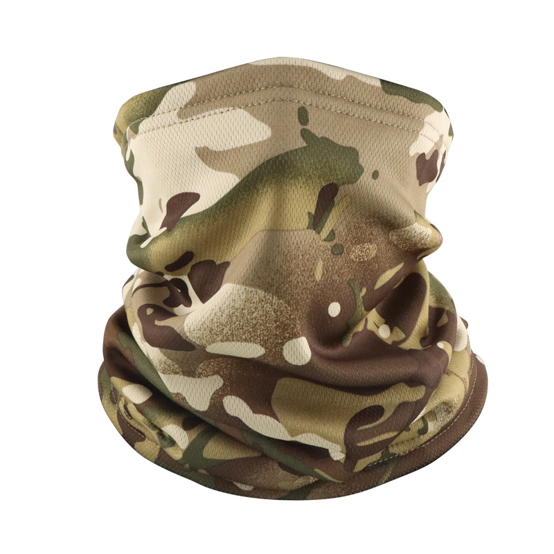 Máscara de invierno transfronteriza con buñuelo de vello grueso turbante de camuflaje para montar al aire libre con cubierta de cuello caliente para esquiar